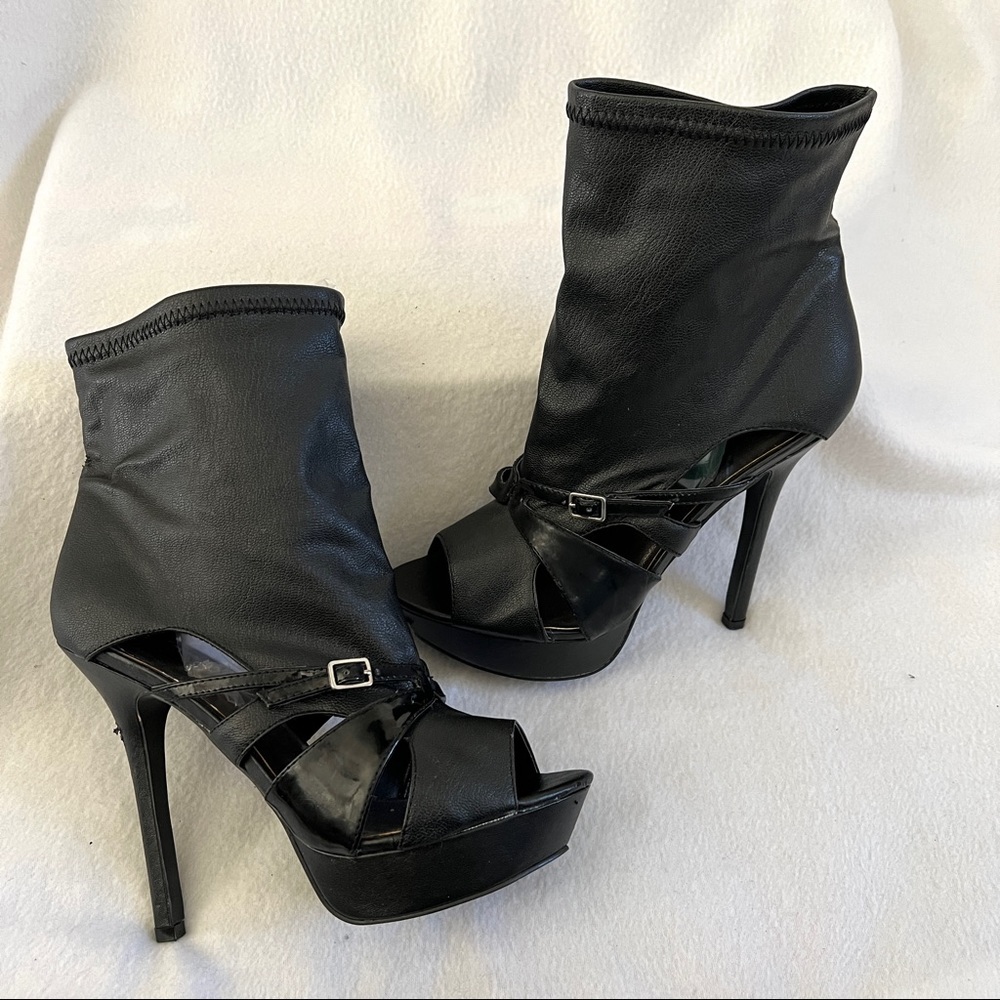 Joey Peep Toe Platform Stiletto Booties - image 7